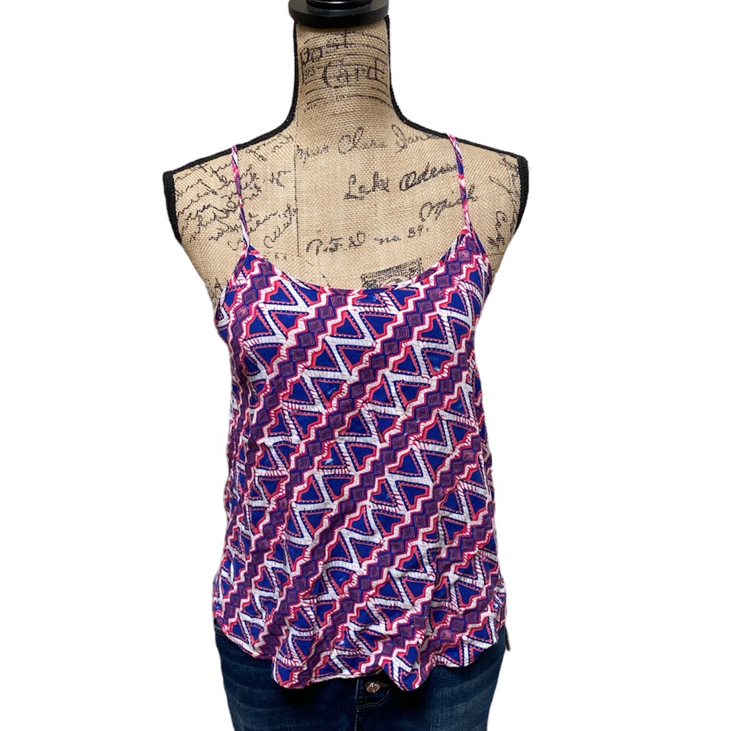 Mudd Multicolored Patterned Spaghetti Strap Top